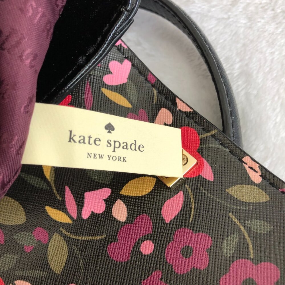 Kate Spade Floral Crossbody Bag and Wallet - Black and Pink - Picture 6 of 15